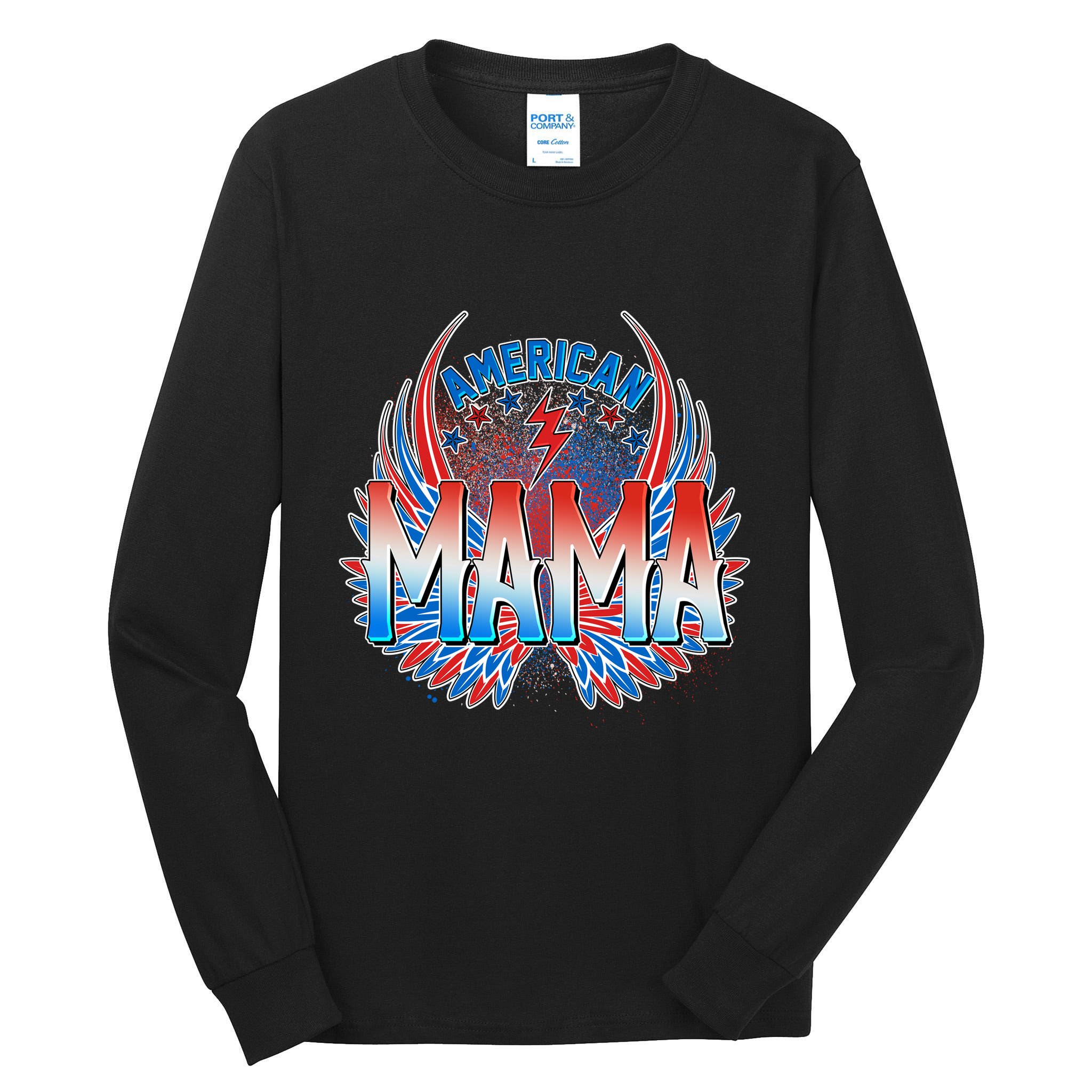 Rocker American Mama Tall Long Sleeve T-Shirt