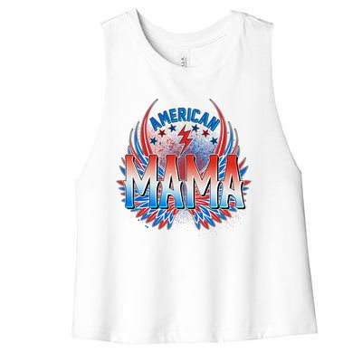 Rocker American Mama Women's Racerback Cropped Tank