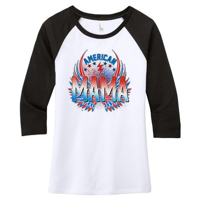 Rocker American Mama Women's Tri-Blend 3/4-Sleeve Raglan Shirt