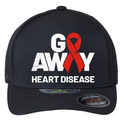 Red Awareness Month Funny Gift And Heart Disease Funny Gift Flexfit Unipanel Trucker Cap