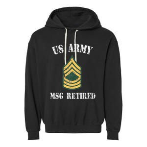 Retired Army Master Sergeant Military Veteran Garment-Dyed Fleece Hoodie