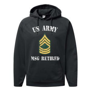 Retired Army Master Sergeant Military Veteran Performance Fleece Hoodie