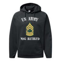 Retired Army Master Sergeant Military Veteran Performance Fleece Hoodie