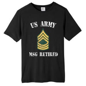 Retired Army Master Sergeant Military Veteran Tall Fusion ChromaSoft Performance T-Shirt