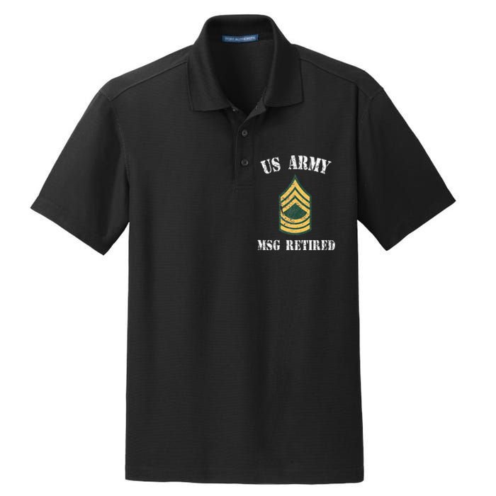 Retired Army Master Sergeant Military Veteran Dry Zone Grid Polo