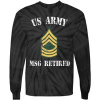 Retired Army Master Sergeant Military Veteran Tie-Dye Long Sleeve Shirt