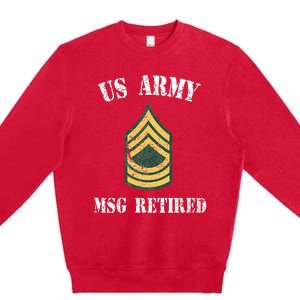 Retired Army Master Sergeant Military Veteran Premium Crewneck Sweatshirt