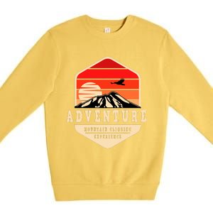 Retro Adventure Mountain Premium Crewneck Sweatshirt