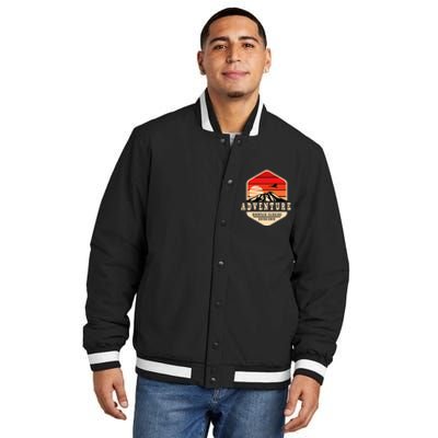 Retro Adventure Mountain Insulated Varsity Jacket