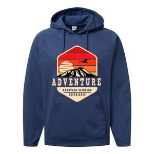 Retro Adventure Mountain Performance Fleece Hoodie