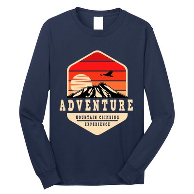 Retro Adventure Mountain Long Sleeve Shirt