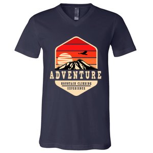 Retro Adventure Mountain V-Neck T-Shirt