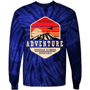 Retro Adventure Mountain Tie-Dye Long Sleeve Shirt