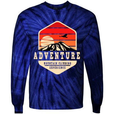 Retro Adventure Mountain Tie-Dye Long Sleeve Shirt