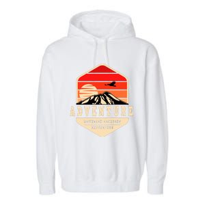 Retro Adventure Mountain Garment-Dyed Fleece Hoodie