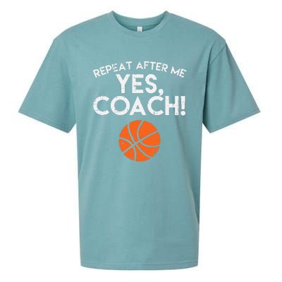 Repeat After Me Yes Coach Basketball Funny Sports Sueded Cloud Jersey T-Shirt