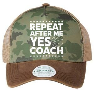 Repeat After Me Yes Coach Basketball Funny Sport Coaching Gift Legacy Tie Dye Trucker Hat