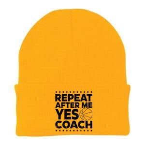 Repeat After Me Yes Coach Basketball Funny Sport Coaching Gift Knit Cap Winter Beanie