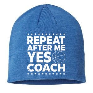 Repeat After Me Yes Coach Basketball Funny Sport Coaching Gift Sustainable Beanie