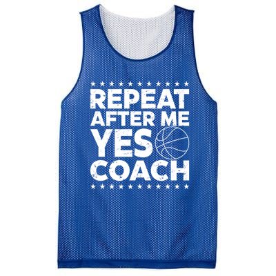 Repeat After Me Yes Coach Basketball Funny Sport Coaching Gift Mesh Reversible Basketball Jersey Tank