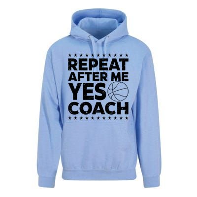 Repeat After Me Yes Coach Basketball Funny Sport Coaching Gift Unisex Surf Hoodie