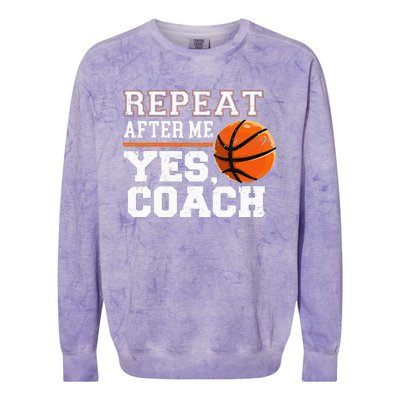 Repeat After Me Yes Coach Basketball Trainer Coaching Colorblast Crewneck Sweatshirt