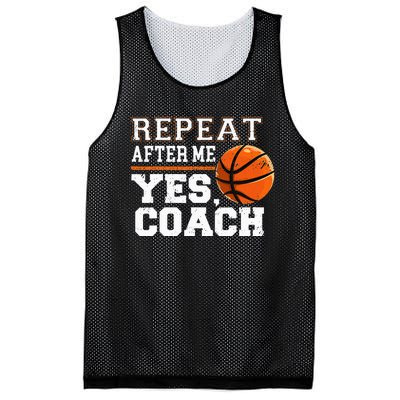 Repeat After Me Yes Coach Basketball Trainer Coaching Mesh Reversible Basketball Jersey Tank