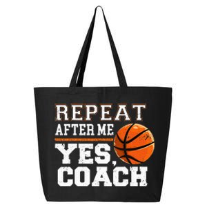 Repeat After Me Yes Coach Basketball Trainer Coaching 25L Jumbo Tote