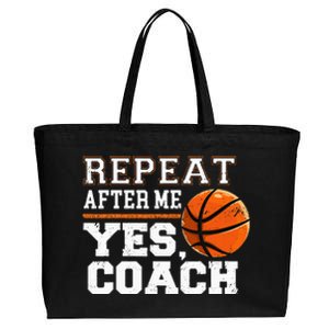 Repeat After Me Yes Coach Basketball Trainer Coaching Cotton Canvas Jumbo Tote