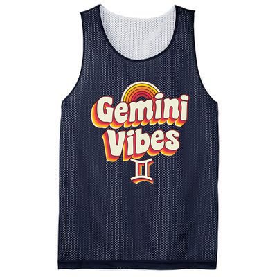 Retro Astrology May Or June Birthday Zodiac Sign Gemini Mesh Reversible Basketball Jersey Tank