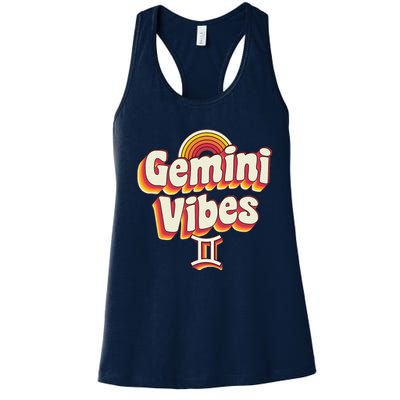 Retro Astrology May Or June Birthday Zodiac Sign Gemini Women's Racerback Tank