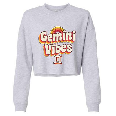 Retro Astrology May Or June Birthday Zodiac Sign Gemini Cropped Pullover Crew