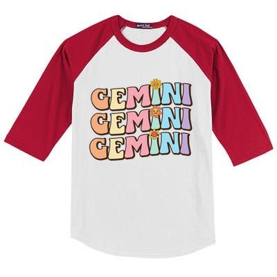 Retro Astrology May or June birthday Zodiac sign Gemini Kids Colorblock Raglan Jersey