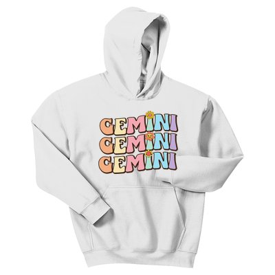 Retro Astrology May or June birthday Zodiac sign Gemini Kids Hoodie