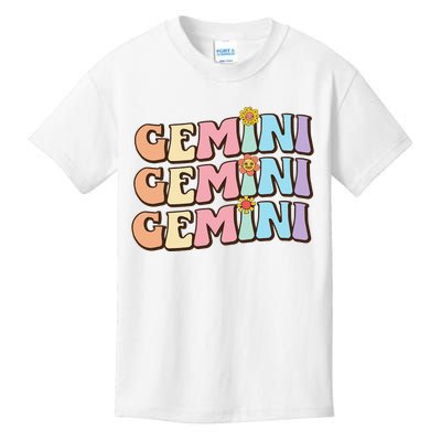 Retro Astrology May or June birthday Zodiac sign Gemini Kids T-Shirt