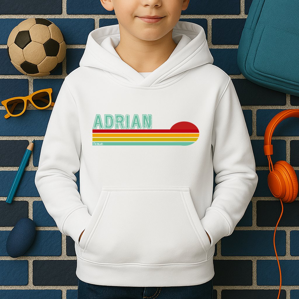 Retro Adrian Michigan Kids Hoodie