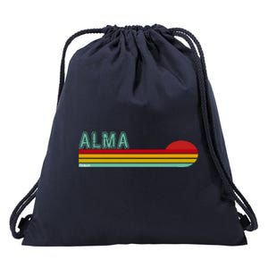 Retro Alma Michigan Drawstring Bag