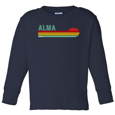 Retro Alma Michigan Toddler Long Sleeve Shirt