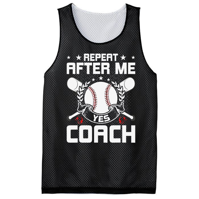 Repeat After Me Yes Coach Baseball Funny Sport Mesh Reversible Basketball Jersey Tank