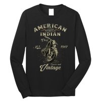 Retro American M.O.T.O.R.C.Y.C.L.E Indian For Old Biker Long Sleeve Shirt