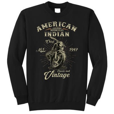 Retro American M.O.T.O.R.C.Y.C.L.E Indian For Old Biker Sweatshirt