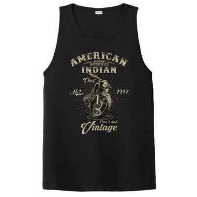 Retro American M.O.T.O.R.C.Y.C.L.E Indian For Old Biker PosiCharge Competitor Tank