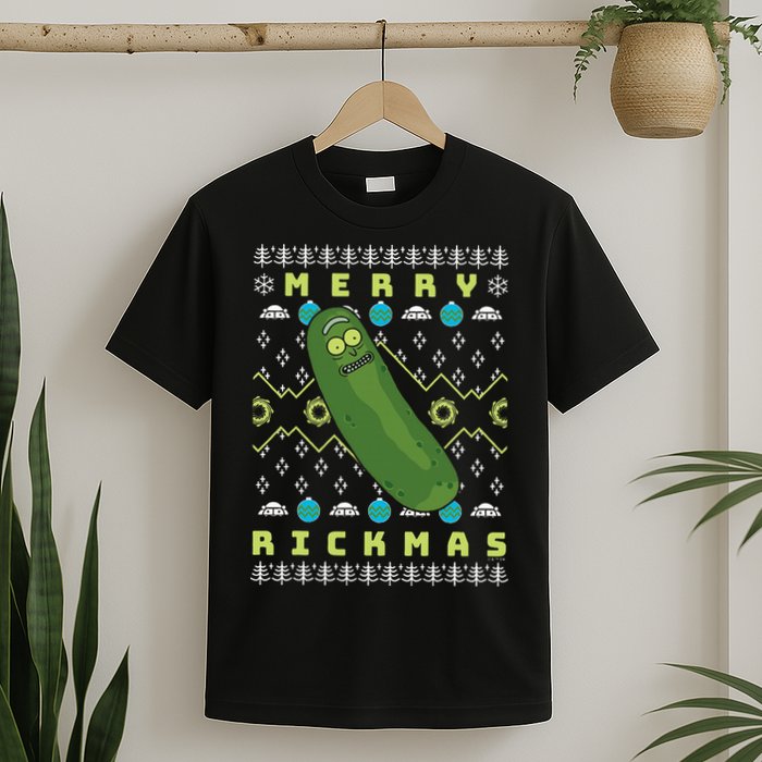 Rick and Morty Merry Pickle Rickmas Ugly Christmas  T-Shirt