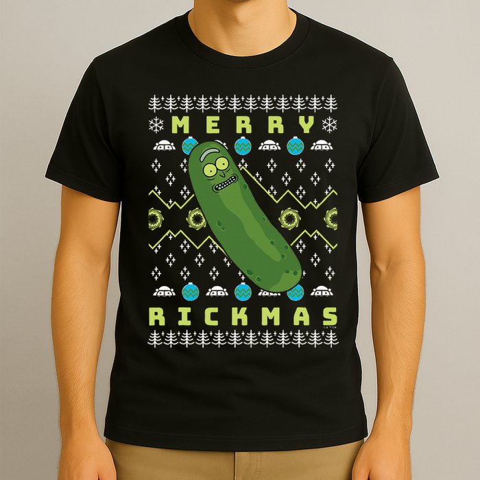 Rick and Morty Merry Pickle Rickmas Ugly Christmas  T-Shirt