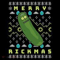 Rick and Morty Merry Pickle Rickmas Ugly Christmas  Flatbill Hat