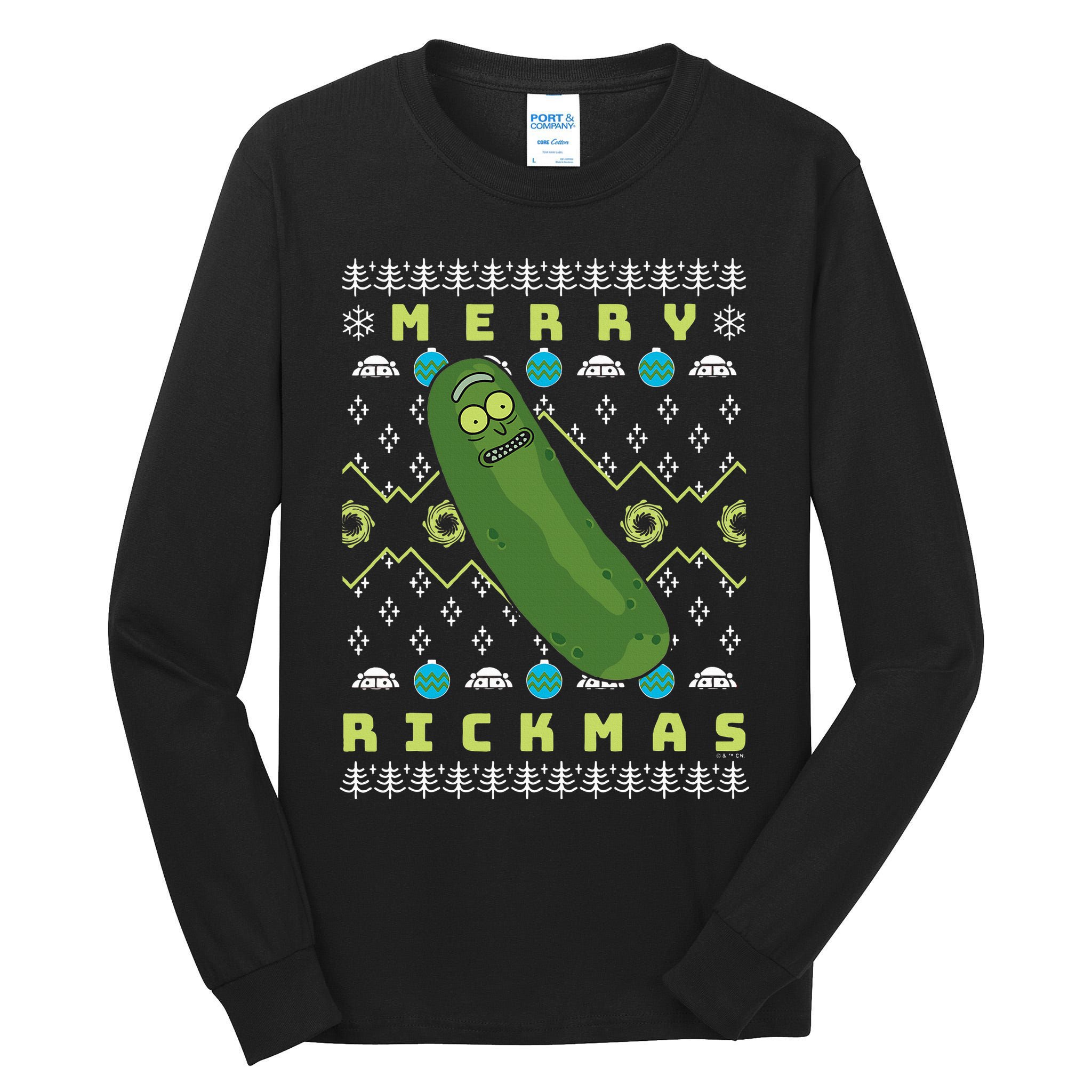 Rick and Morty Merry Pickle Rickmas Ugly Christmas  Tall Long Sleeve T-Shirt