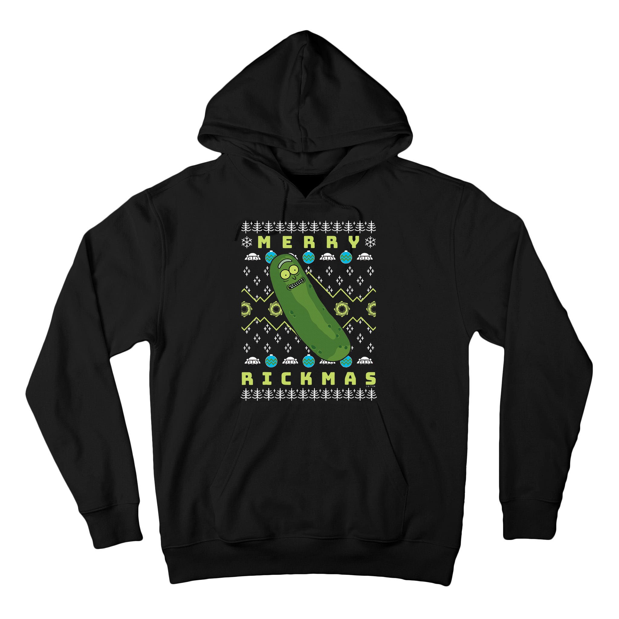 Rick and Morty Merry Pickle Rickmas Ugly Christmas  Tall Hoodie