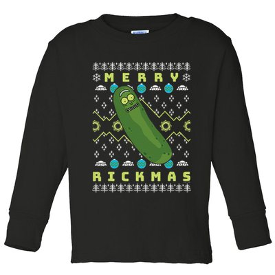 Rick and Morty Merry Pickle Rickmas Ugly Christmas  Toddler Long Sleeve Shirt
