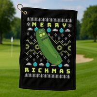 Rick and Morty Merry Pickle Rickmas Ugly Christmas  Golf Towel