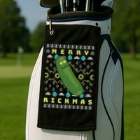 Rick and Morty Merry Pickle Rickmas Ugly Christmas  Golf Towel